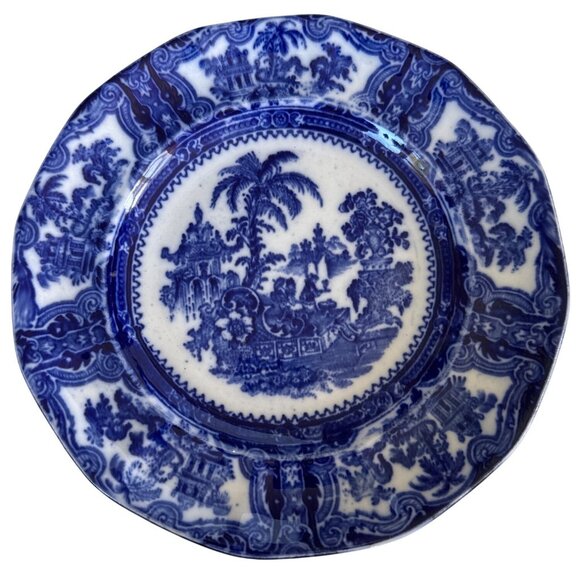 W Adams & Sons Other - Vintage W Adams & Sons England Kyber 9 inch Flow Blue Dinner Plate